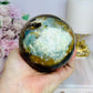Large Sky Blue Quartz Sphere on Stand 853g