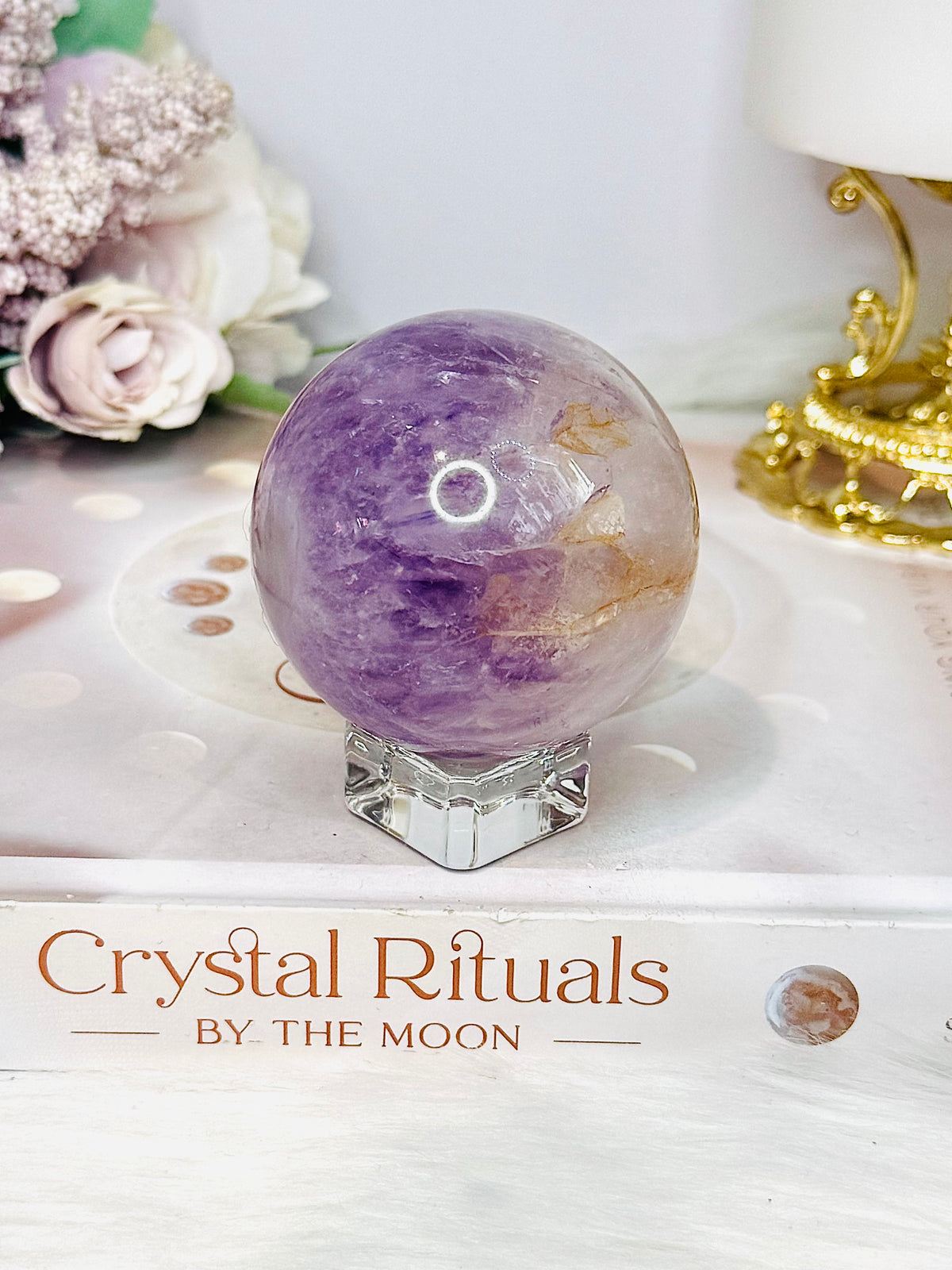 Purple Agate Sphere on Stand 236g
