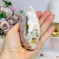 Druzy Pink Amethyst X Flower Agate Freeform | Flame 10cm 303g