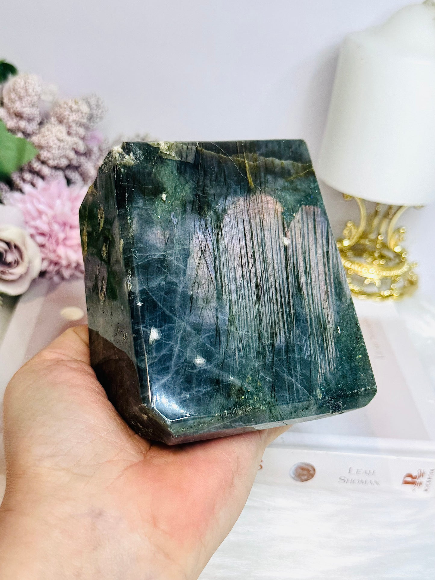 Large Labradorite Freeform with Pink & Purple Flash ~ Half price due to damage and a chipped edge 1.13KG