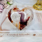 High Grade Fire Quartz Heart On Stand