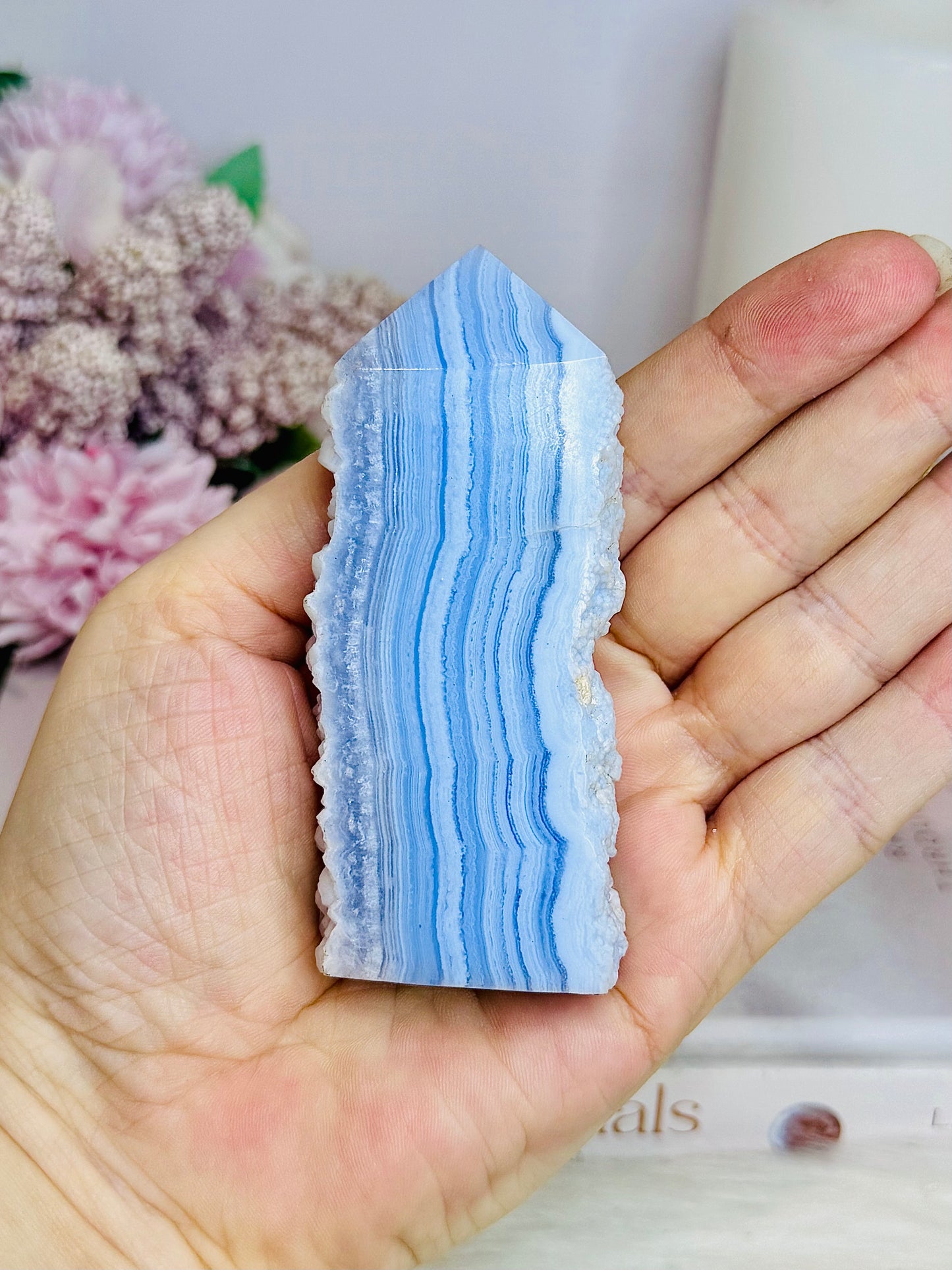 High Grade Blue Lace Agate Tower | Freeform 9cm