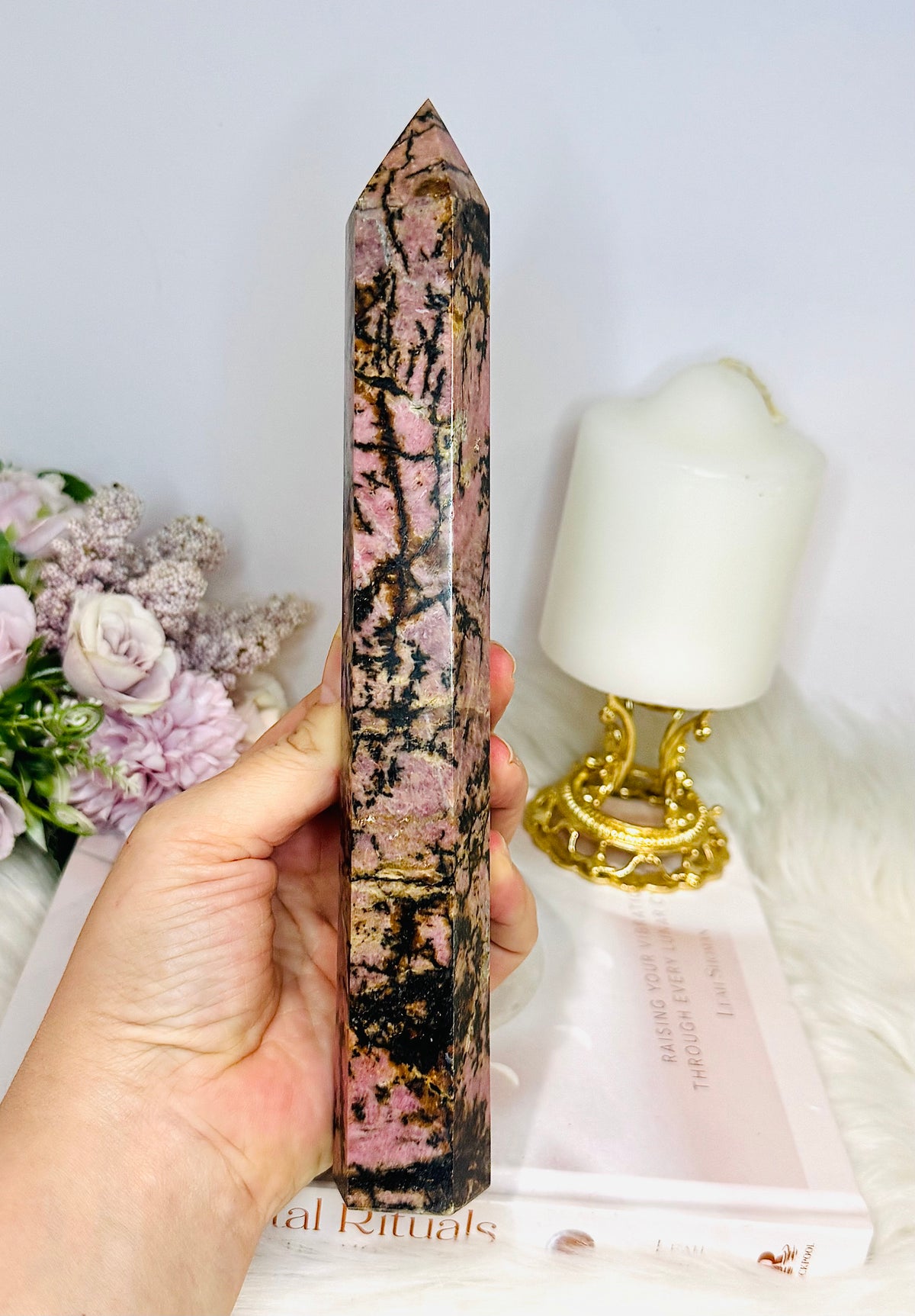Large Rhodonite Tower 23cm