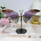 Crazy Lace Amethyst Wings on Stand 11cm