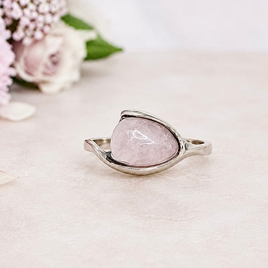 Sterling Silver Rose Quartz Ring Size 7