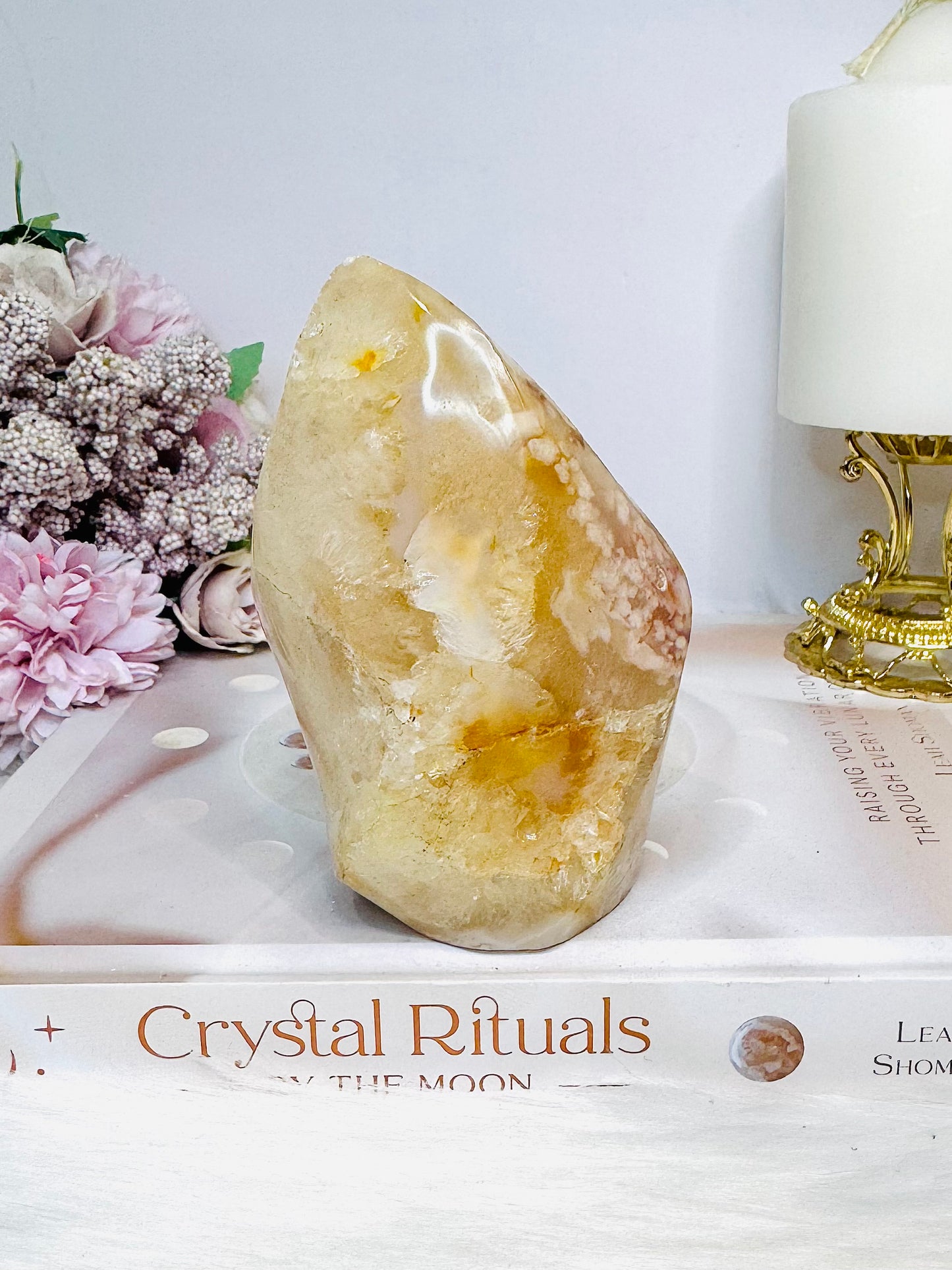 Chunky Flower Agate Flame 10cm 431g