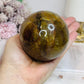 Large Hematoid Quartz Sphere On Stand 629g