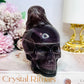 Large Deep Purple Skull with Eagle Carving 10cm 587g