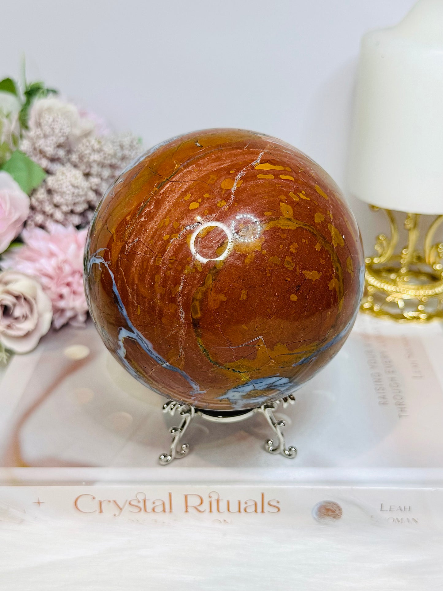 Large Brecciated Jasper Sphere on Stand 1.34KG