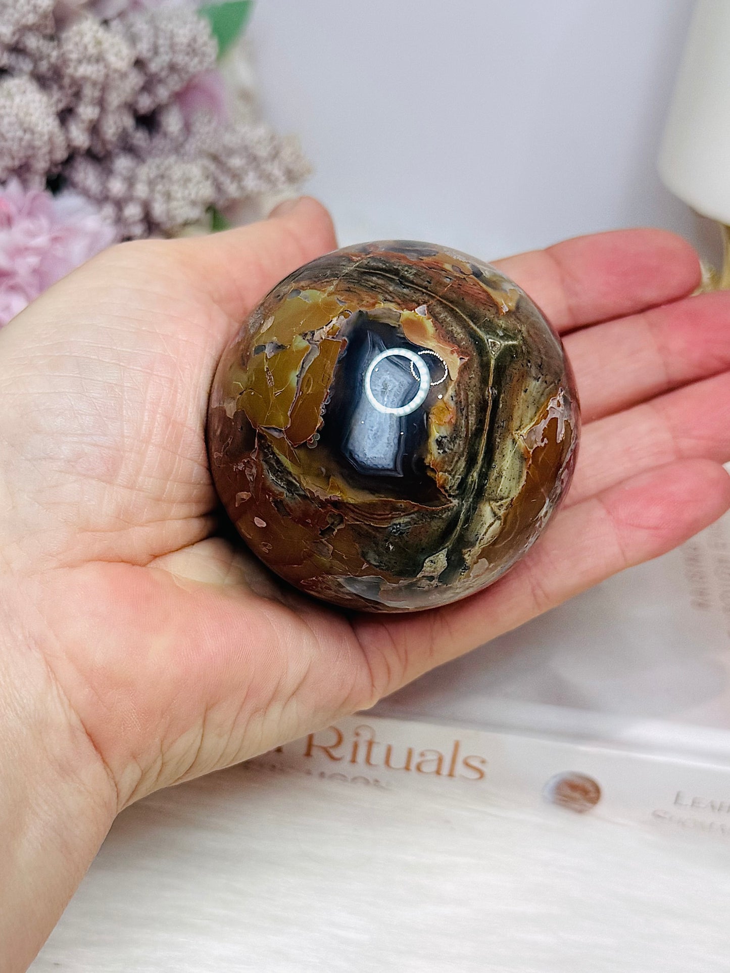 Volcano | Football Agate Sphere On Stand 260g