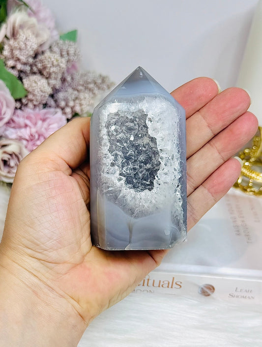 High Grade Druzy Agate Tower 250g