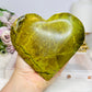 Large Green Opal Heart on Stand 13cm