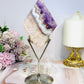 Crazy Lace Amethyst Diamond on Stand 20cm