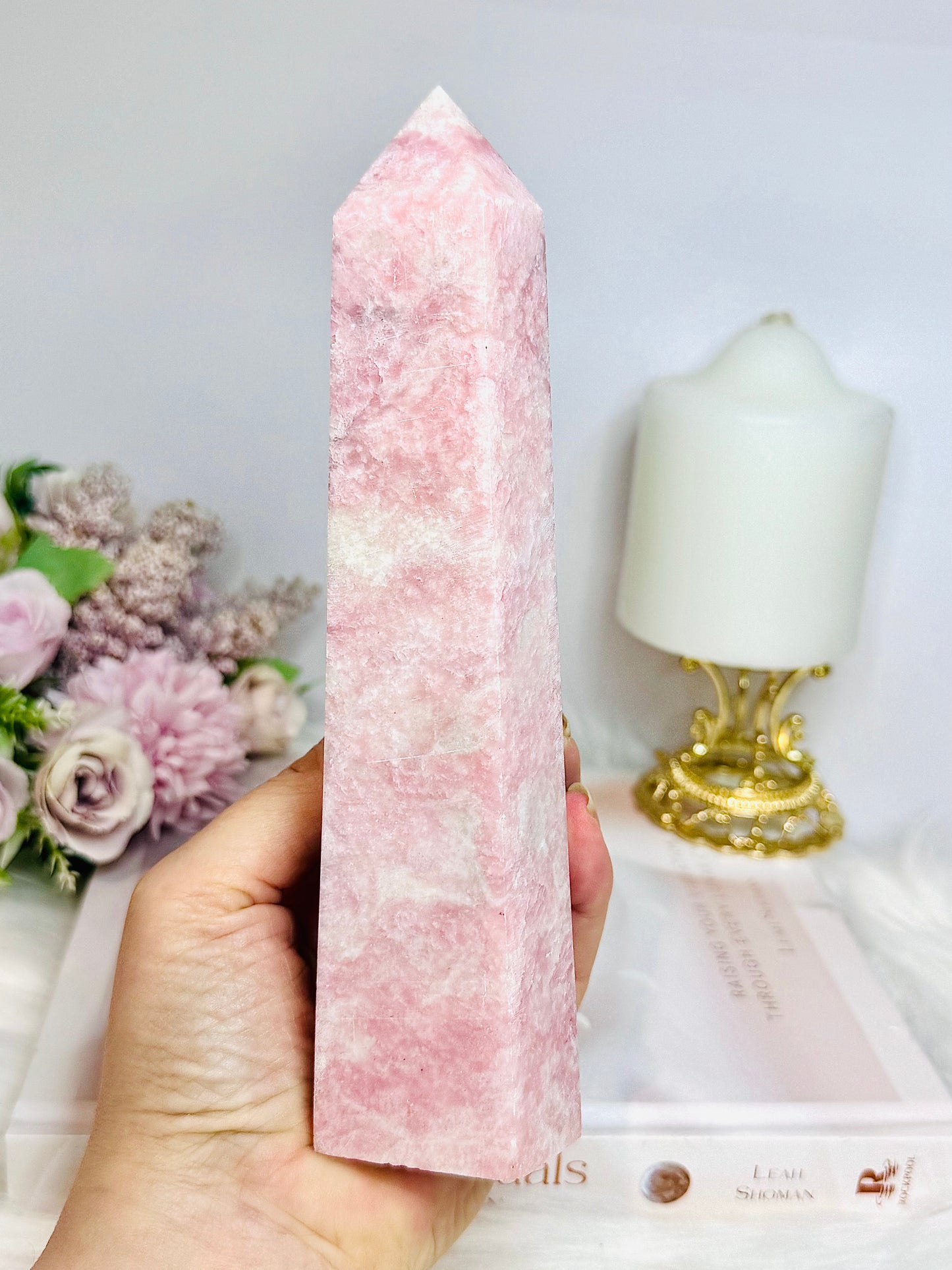 Pink Opal Large Tower 19cm