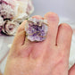 The Most Exquisite High Grade Druzy Amethyst Gold Plated Adjustable Ring From Brazil