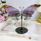 Crazy Lace Amethyst Wings on Stand 11cm