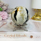 Large Volcano Agate Sphere (UV Reactive) On Stand 416g