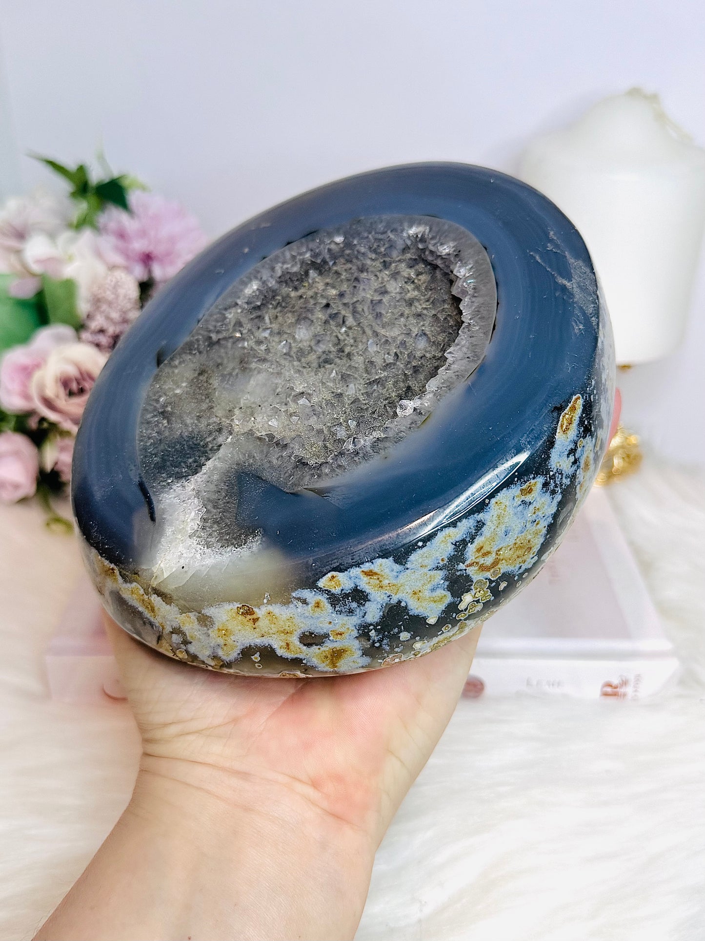 Large Druzy Agate Chunky Slab 1.45KG 15cm