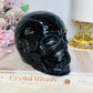 Huge Black Agate Carved Skull 11.5cm 1.24KG