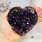 Large High Grade Amethyst Cluster Heart on Stand 414g