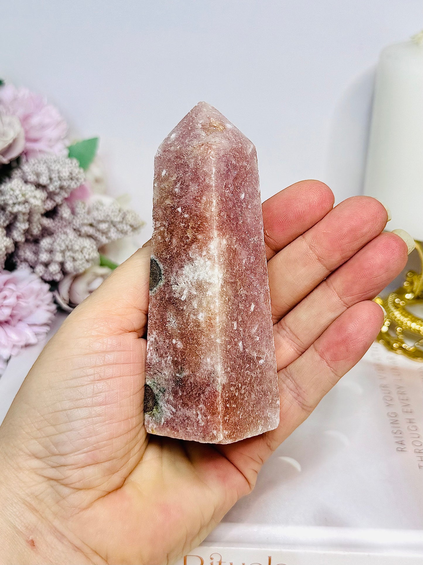 Pink Amethyst Druzy Tower | Obelisk 10.5cm