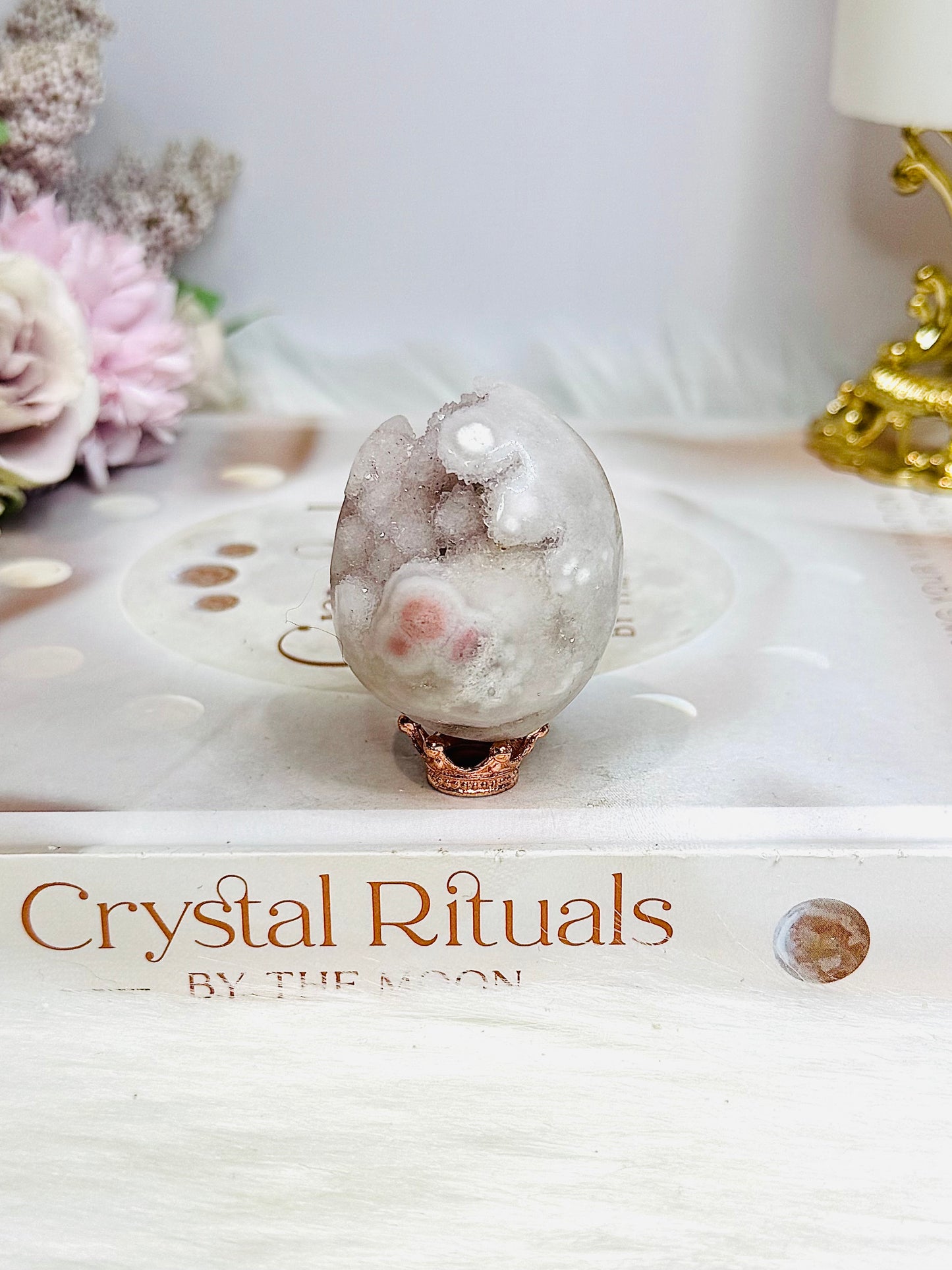 Small Pink Amethyst Druzy Egg | Freeform 4.5cm