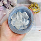 Natural Agate Carved Bowl Filled with Clear Quartz Tumbles 443g