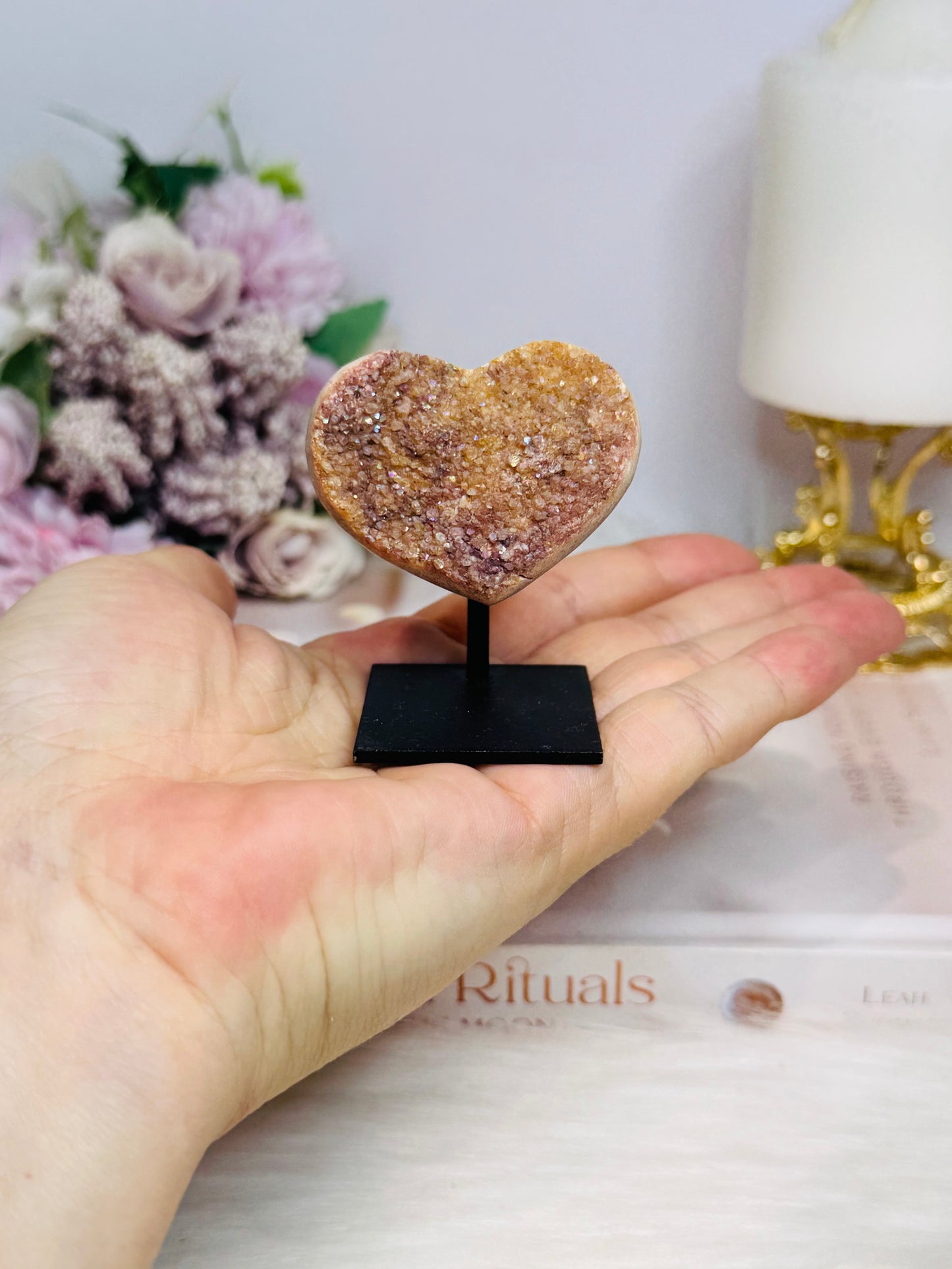 Amethyst Carved Heart On Stand From Brazil 6cm