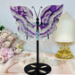Large Rainbow Fluorite Butterfly Wings On Stand 19cm