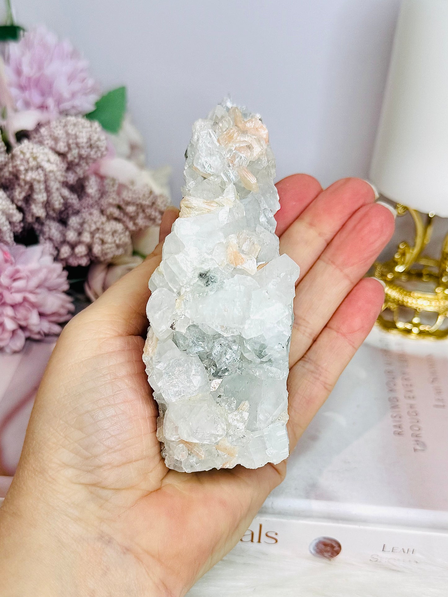 Natural Apophyllite with Stilbite Freeform Specimen 12cm 327g