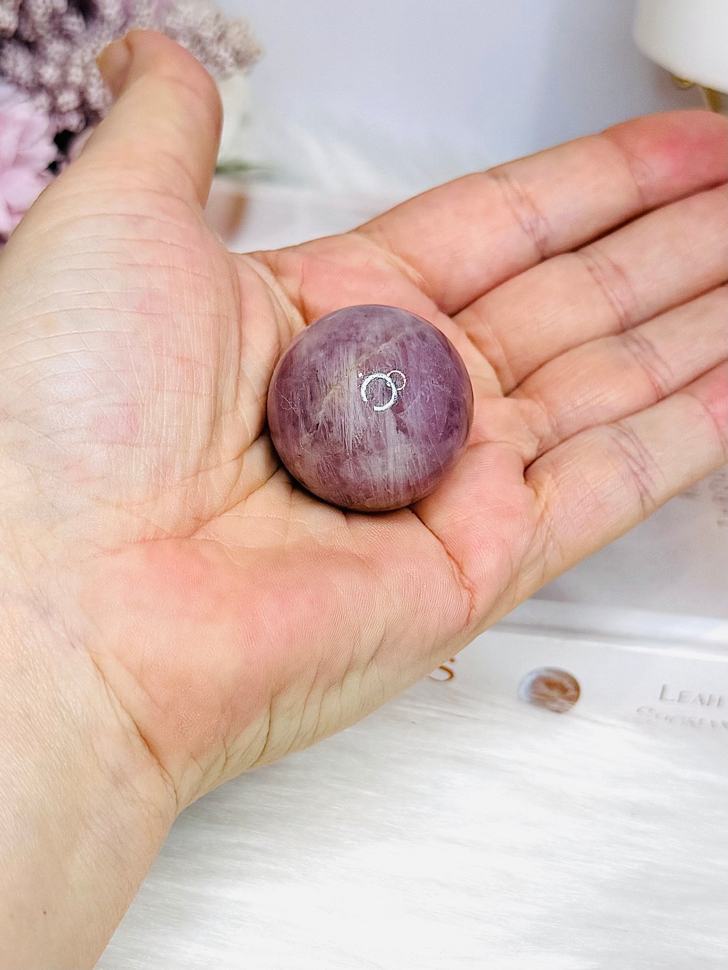 Small Lavender Rose Quartz Sphere On Stand