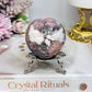 High Grade Pink Tourmaline Sphere on Stand 199g