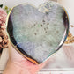 Incredible Large 14cm Angel Aura Agate Carved Heart On Stand