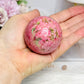 Thulite Sphere with Epidote 204g On Stand