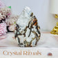 Mexican Lace Agate Flame with Druzy On Tip 8.5cm