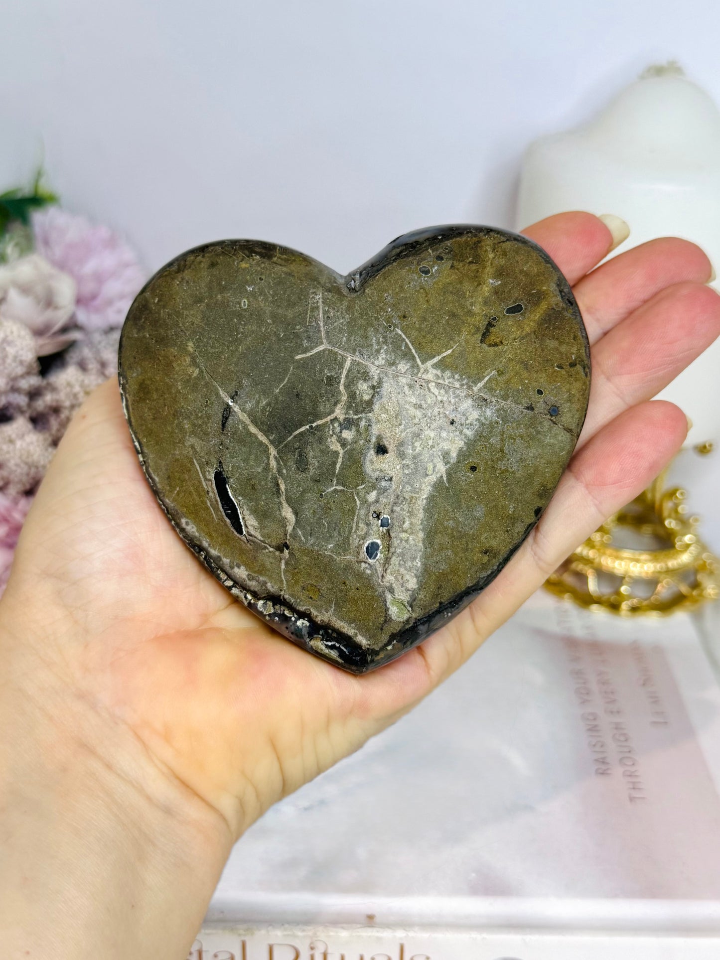 Amethyst Druzy Carved Heart 9cm 275g