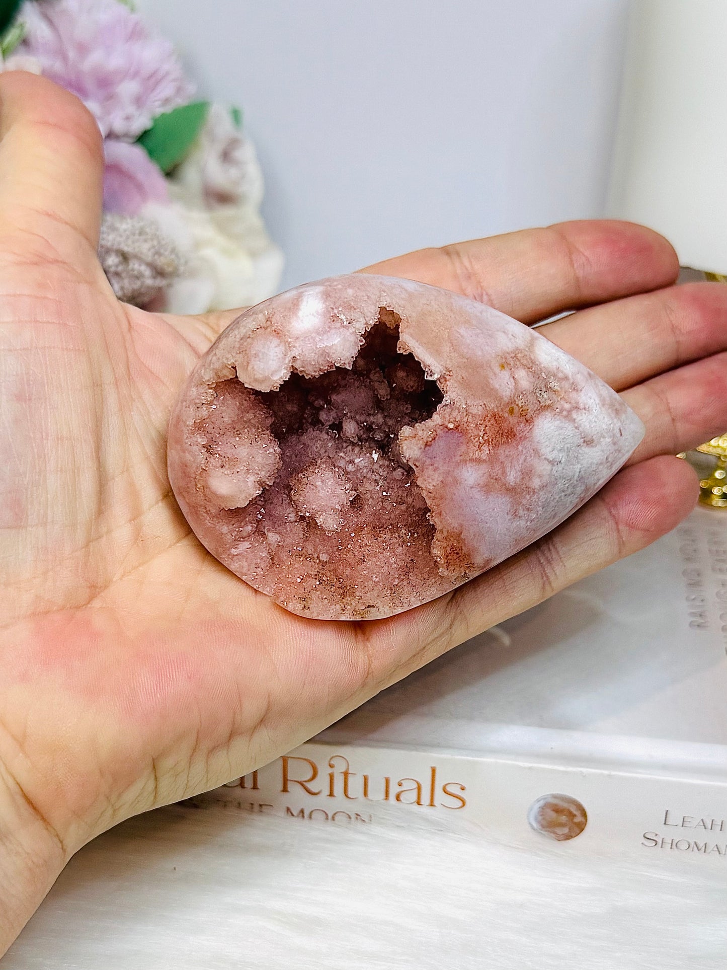 Druzy Pink Amethyst Tear Drop 8cm