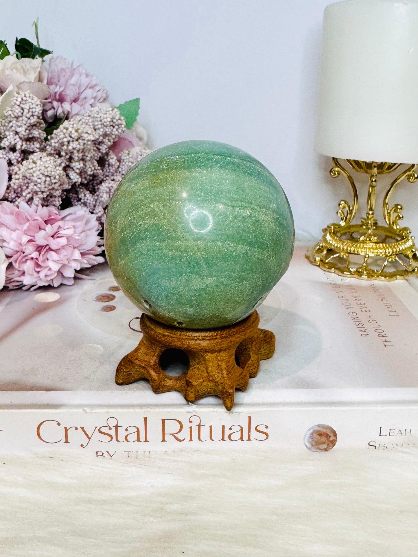 Druzy Sky Blue Quartz Sphere with Imperfections (chip) on Stand 360g