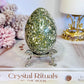 Beautiful Orbicular Ocean Jasper Egg 7.5cm On Stand