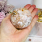 Large Flower Agate Sphere 306g On Glass Stand