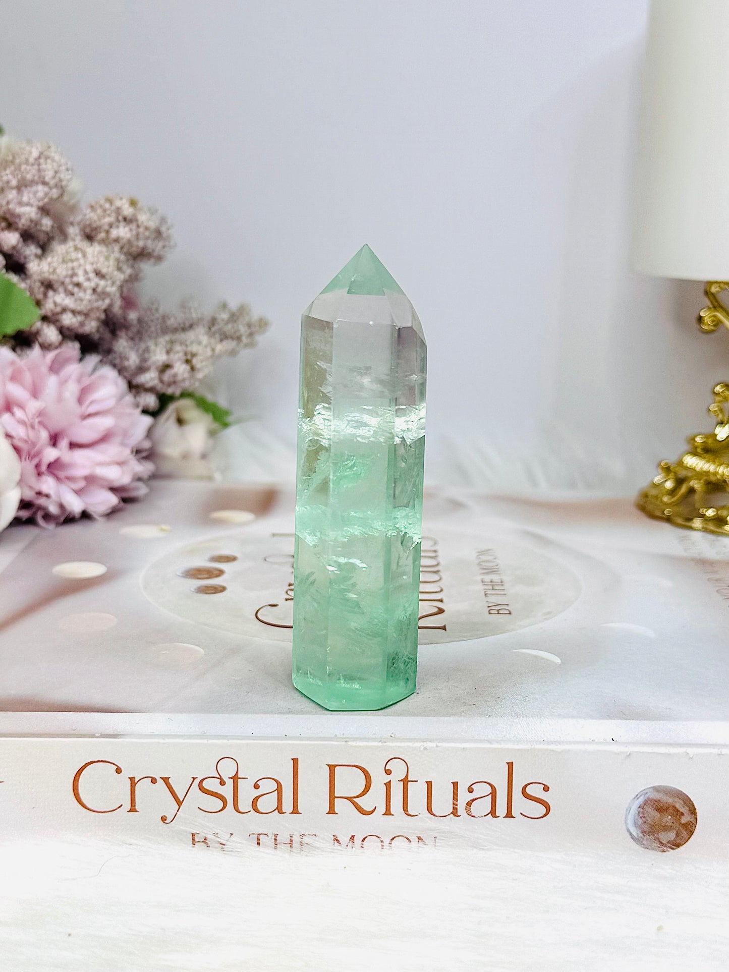 High Grade Fluorite Tower with Rainbows 7.5cm