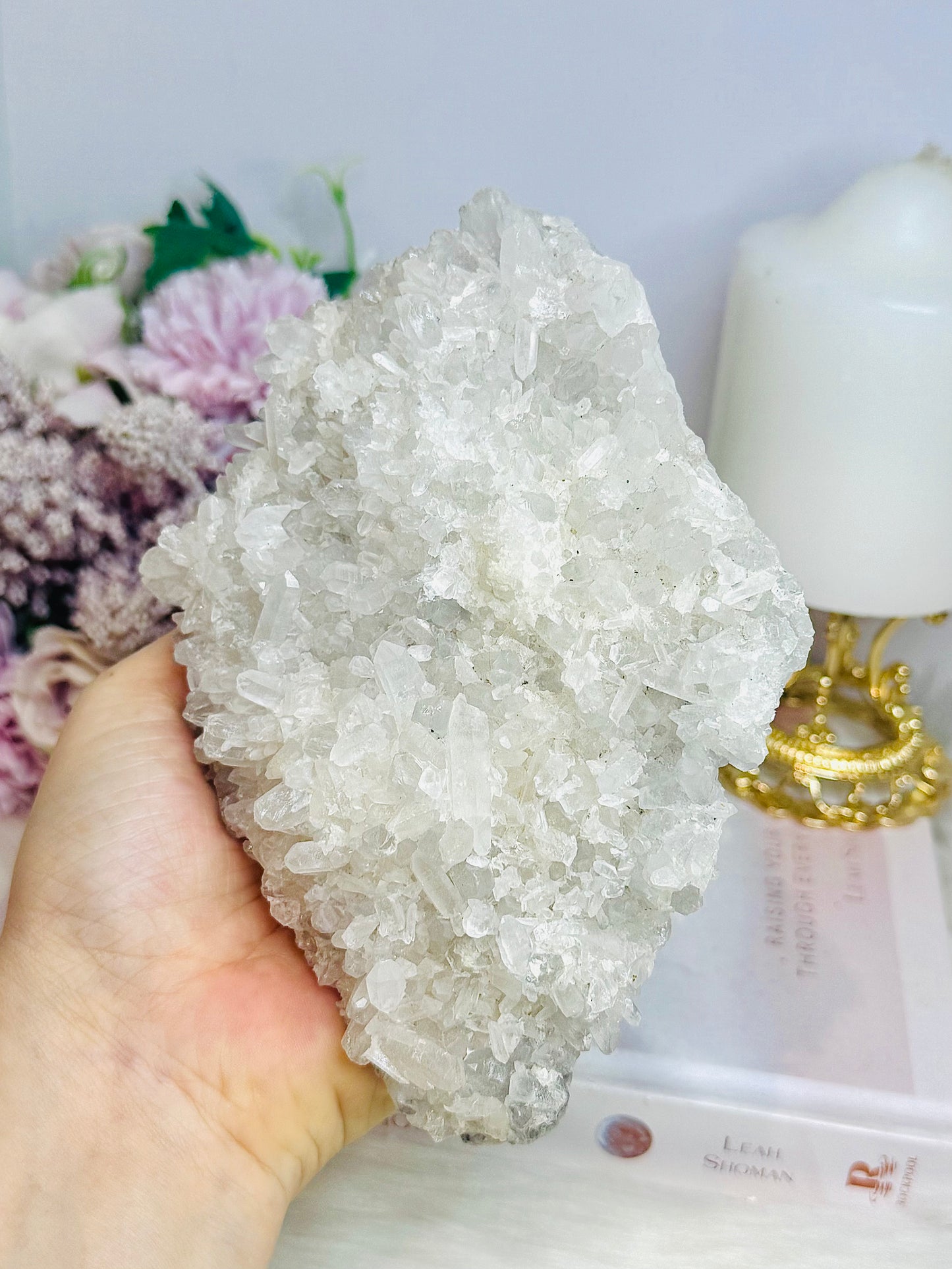 Large Clear Quartz Natural Cluster Specimen 519g