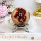 Druzy Red Moss Agate Sphere On Stand 271g