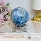 Blue Kyanite Sphere on Stand 560g On Stand
