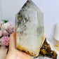 Huge Natural Garden Quartz Tower on Wooden Base 21cm Tall 19cm Wide 1.6KG