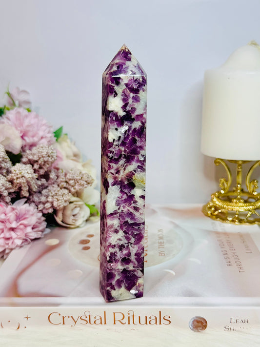 Fabulous Large 15cm Sparkling Purple Mica Tower