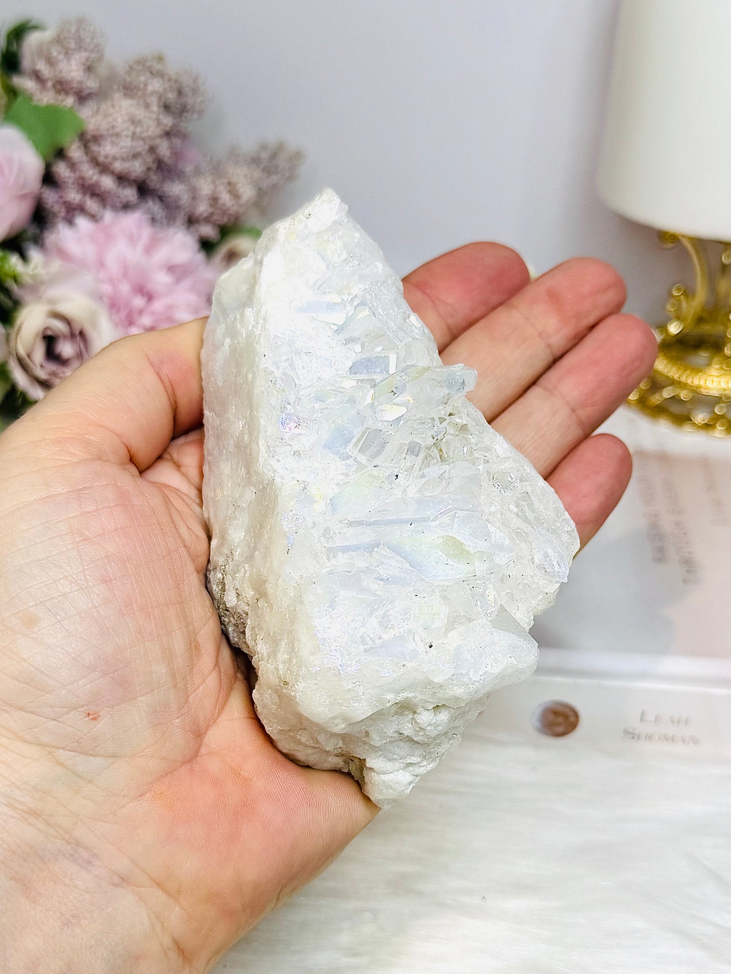 Large Angel Aura Clear Quartz Cluster 10.5cm 298g