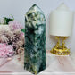 Moss Agate Druzy Tower 15cm 430g