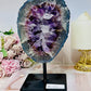 Large High Grade Amethyst Geode with Goethite Inclusions on Stand 1.6KG 20cm