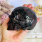 Amazing Large 1.01KG 11cm Garnet with Astrophyllite Carved & Polished Skull